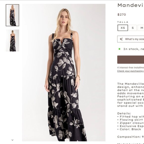 NWT Especia Mandevilla Maxi Dress. Size Small - Picture 1 of 12